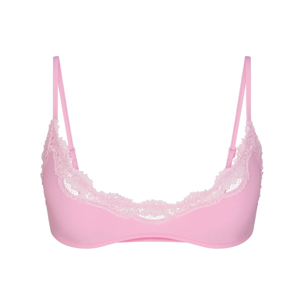 Skims Fits Everybody Lace Scoop Bralette - New - Pink - Medium
